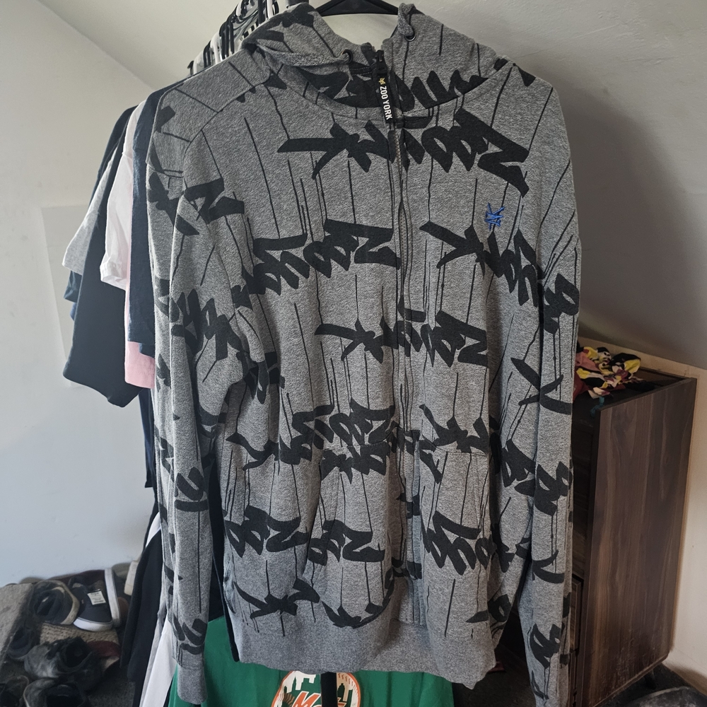 Y2K Zoo York AOP Graffiti Zip Up